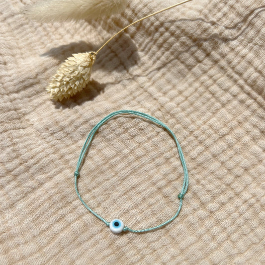 Bracelet Grigri blanc Homme - couleur du fil au choix